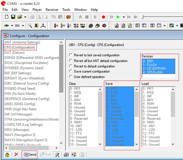 u-blox settings in windows