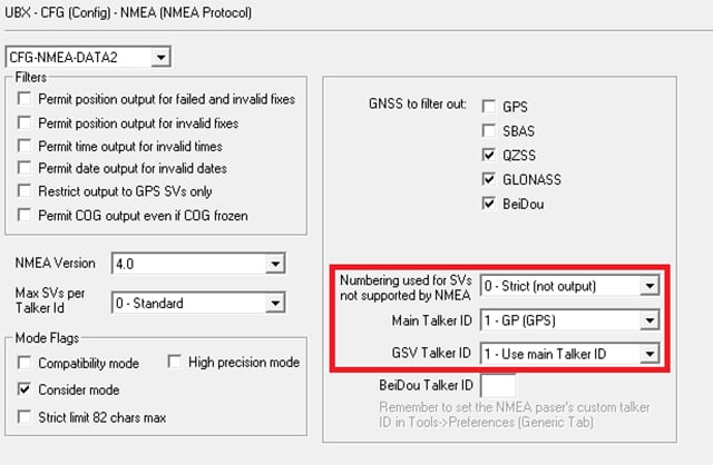 u-blox settings in windows