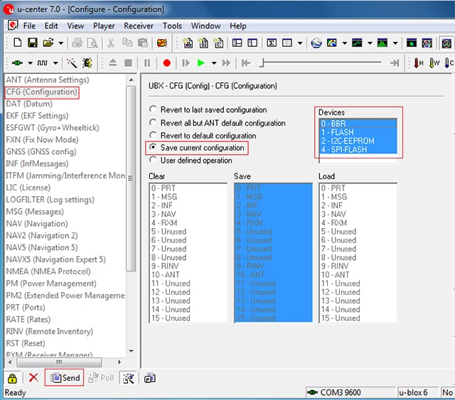 u-blox settings in windows