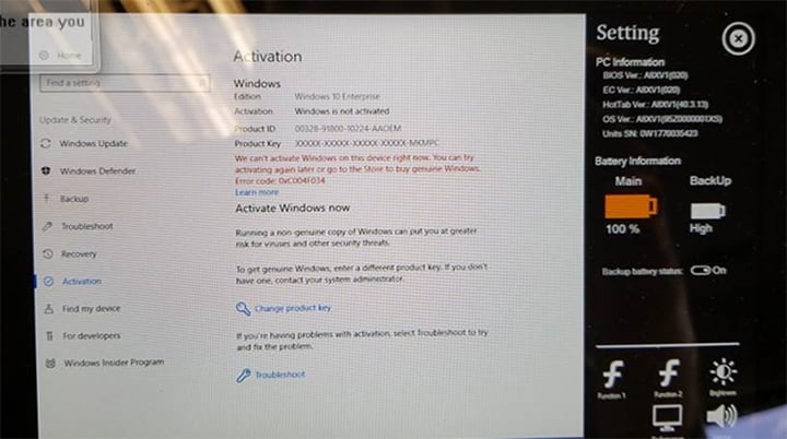 Windows 10 License Activation Issue With Update 1709 Handheld