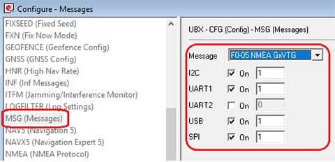 u-blox settings in windows