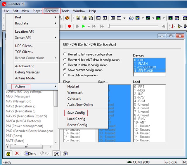 u-blox settings in windows