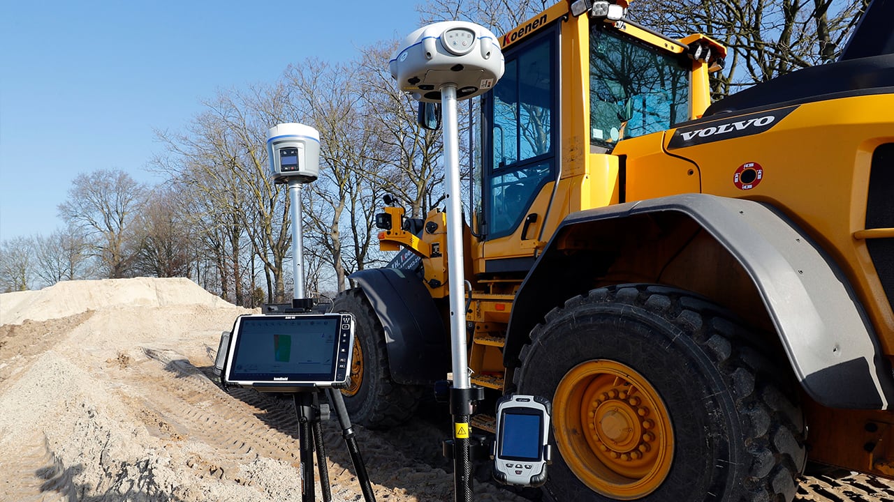 Rugged computer equipment in front of a tractor