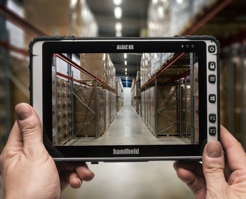 handheld algiz 8x inside a warehouse