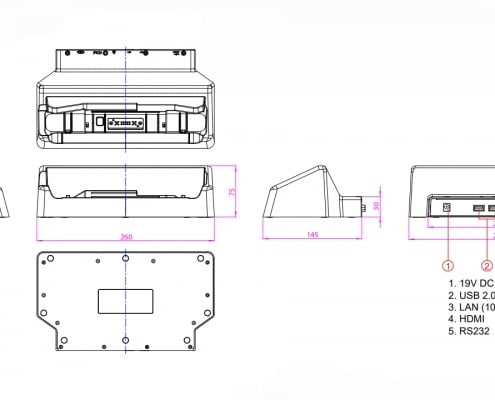 handheld algiz 8x desktop cradle drawing