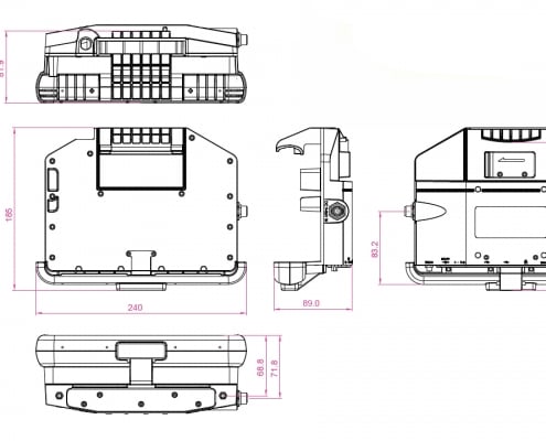 handheld algiz 8x lockable vehicle dock drawing