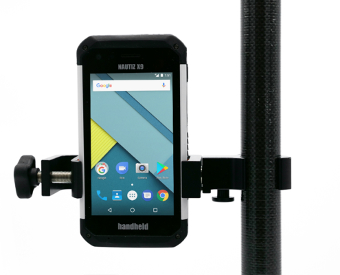 handheld nautiz x9 in pole mount