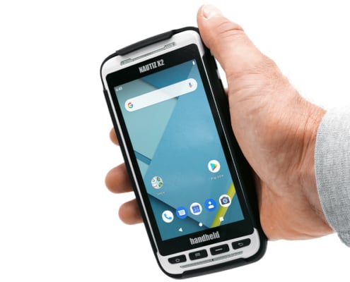 handheld nautiz x2 protective boot in hand