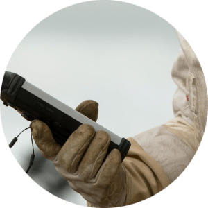 bee keepers using handheld nautiz x8