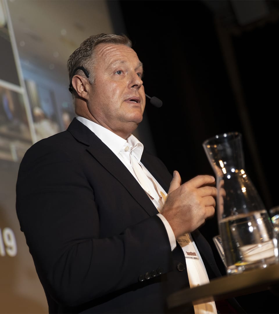 thomas löfblad presenting at handheld business partner conference